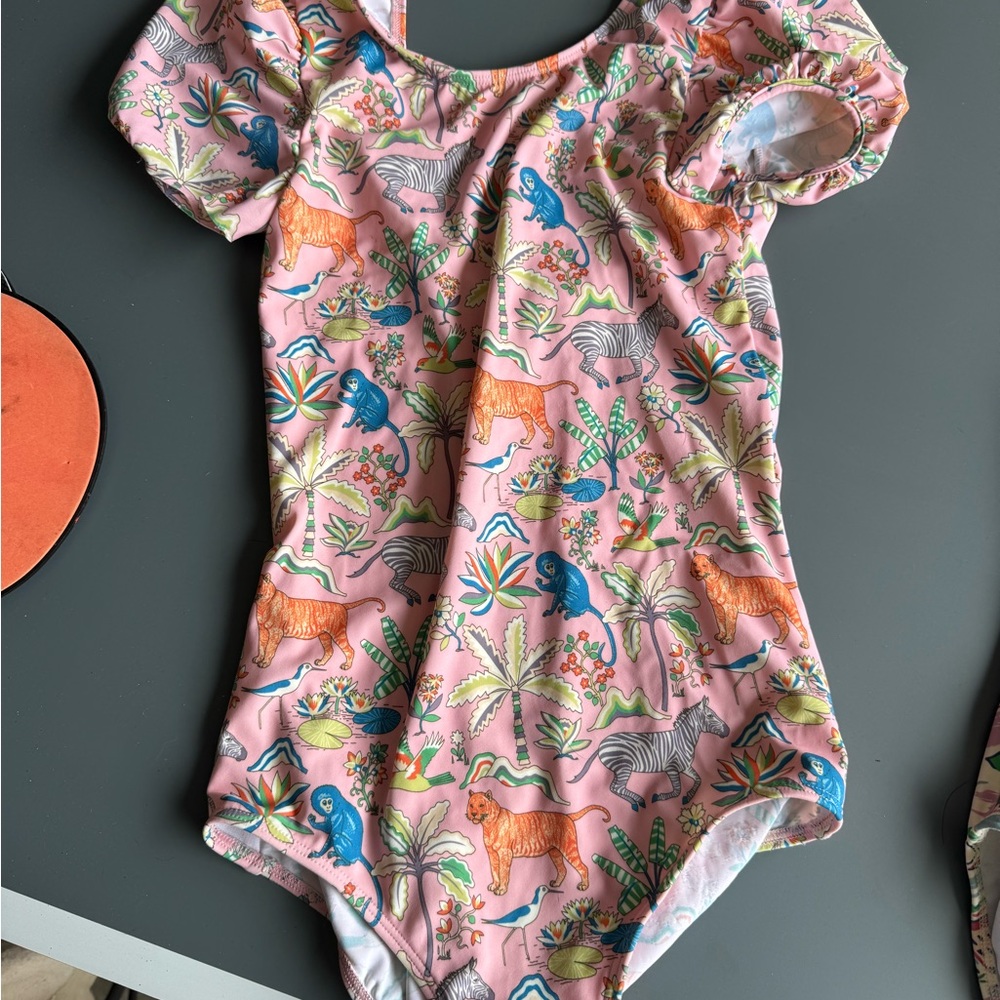 Mini Boden Pink and Blue Tropical One Piece Swim